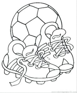 Soccer boots and ball coloring page coloring page