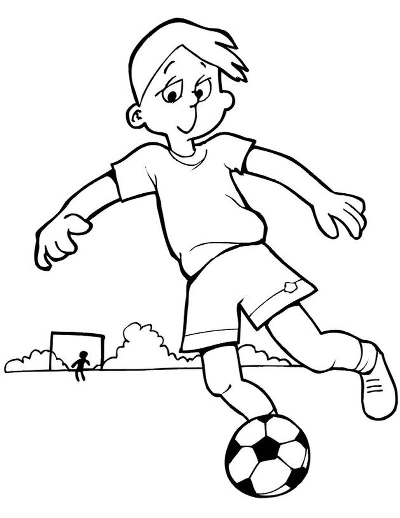 Soccer goal: boy’s foot sends ball soaring