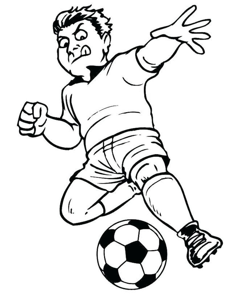 Soccer goal: boy’s powerful kick