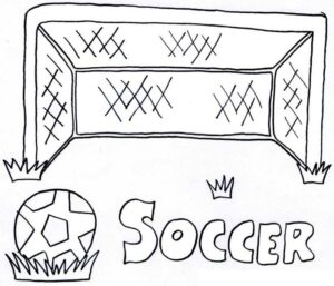 Soccer star: goal awaits capture coloring page