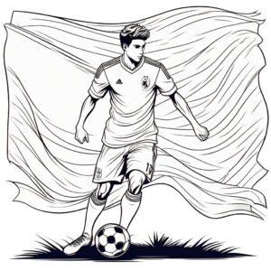 Soccer star’s national pride on display coloring page