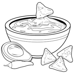 Soup & chips: unexpectedly delicious coloring page