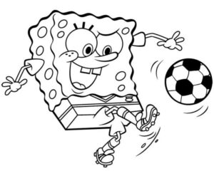 Spongebob’s joyful soccer game coloring page coloring page