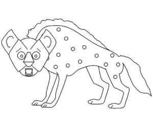 Spotted hyena: a rare sight coloring page