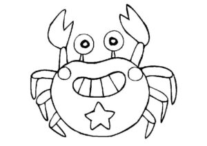 Star-chested crab’s grinning threat coloring page