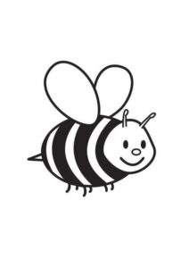 Striped bee ready to fly coloring page