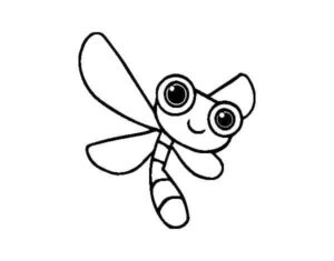 Striped bug smiles with glasses coloring page