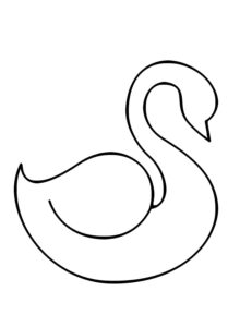 Swan sentinel: black & white canvas coloring page