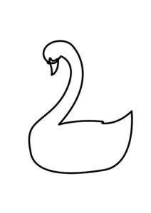 Swan looks like a number “2” coloring page