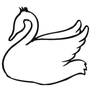 Swan soaring: graceful flight towards horizon coloring page