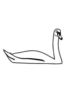 Swan’s graceful curve: watching the world coloring page