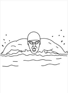 Swimmer fast butterfly race coloring page coloring page