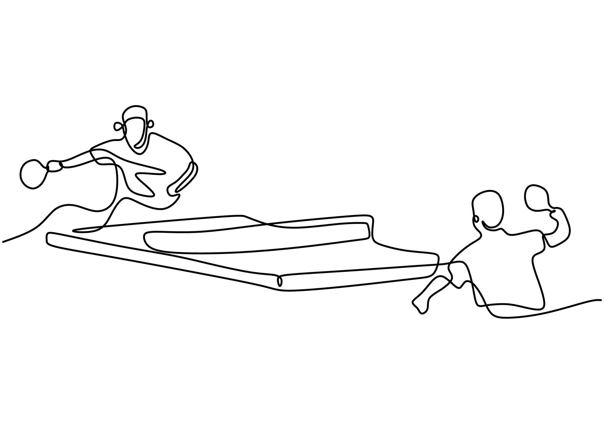 Table tennis showdown coloring page