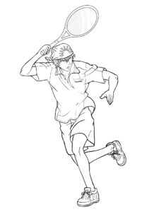 Tennis under the summer sun coloring page