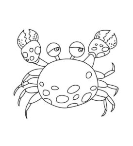 White crab: sideways scuttle, eyes on horizon coloring page