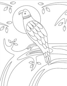 White eagle silhouette against sky coloring page