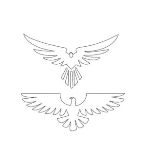 White eagle soaring against empty sky coloring page