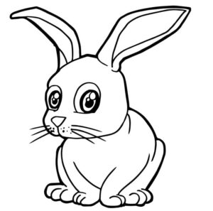 White rabbit’s curious gaze: a moment in wonderland coloring page