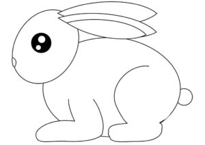 White rabbit’s mysterious gaze coloring page