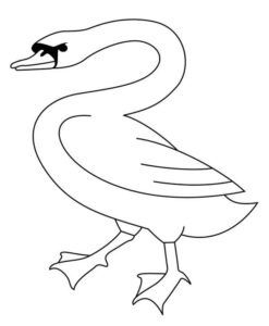 White swan, black bow: a surreal scene coloring page