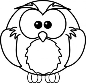 Wise owl’s amusing gaze coloring page