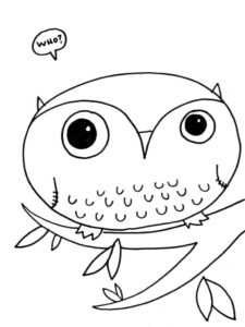 Wise owl watches: anticipation in the woods coloring page