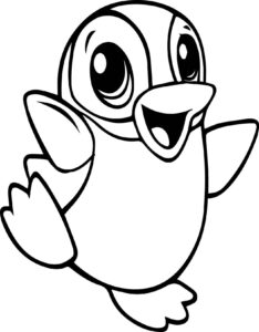 Wobbly penguin: joy in one leg coloring page