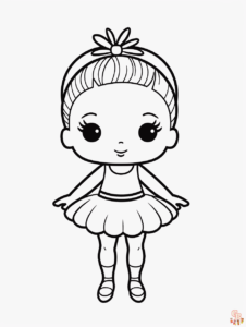 Young girl ballerina coloring page