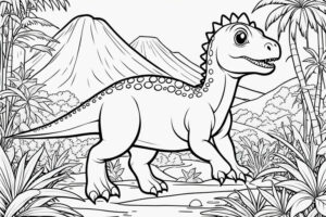 Allosaurus: the silent jungle hunter coloring page