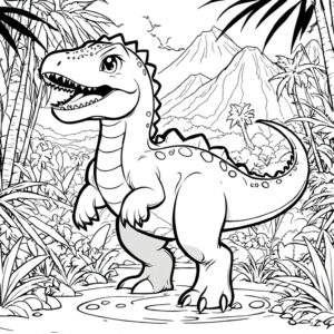 Allosaurus: young, powerful, prehistoric hunter coloring page