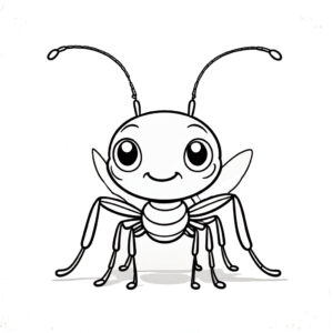 Ant’s intense stare: tiny body, big alert coloring page