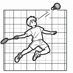 Badminton boy training coloring page coloring page