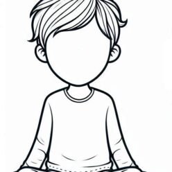 Boy face template coloring page