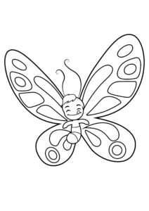 Butterfly’s joyful sip of life coloring page