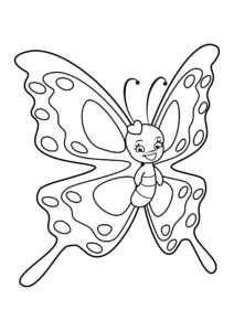 Butterfly smile, joyful wings unfurled coloring page