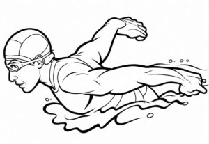 Fast race, butterfly swim coloring page coloring page