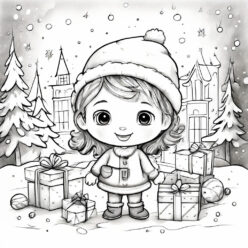 Christmas magic: girl & snowy wonderland