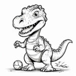 Cool t-rex soccer star, dribbling skills