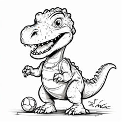 Cool t-rex soccer star, dribbling skills