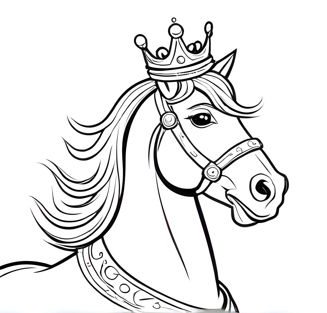 Crowned horse: symbol of regal authority