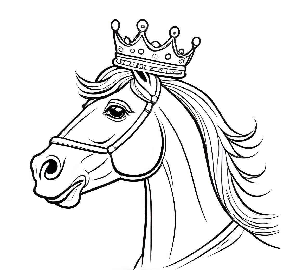 Crowned horse: regal posture, majestic beauty