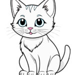 Cute cat coloring page