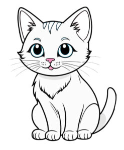 Cute cat coloring page coloring page