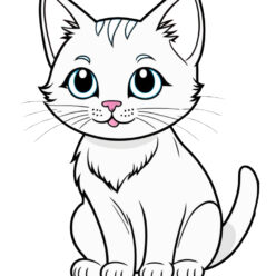 Cute cat coloring page