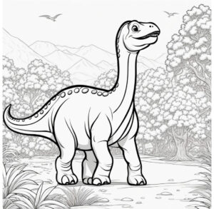 Cute diplodocus dinosaur coloring page coloring page