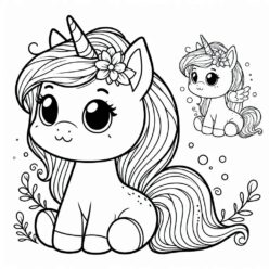 Cute unicorn dreaming coloring page Cute unicorn dreaming coloring page
