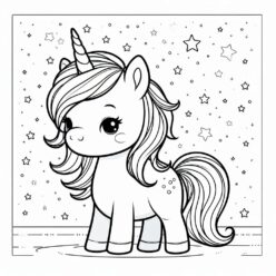 Cute unicorn star pose coloring page Cute unicorn star pose coloring page