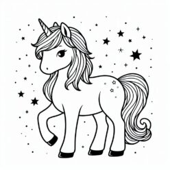 Cute unicorn stars coloring page Cute unicorn stars coloring page