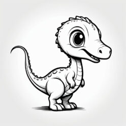 Cute baby dino stands upright Cute baby dino stands upright