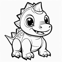Cute baby dino explores world Cute baby dino explores world